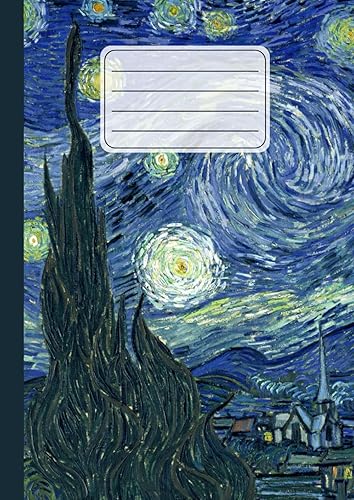 Quaderno di Musica Pentagrammato: Vincent Van Gogh, La Notte Stellata | Con 12 righi per pagina per scrivere, prendere appunti e comporre | Sheet Music Notebook | 110 pagine | Formato A4