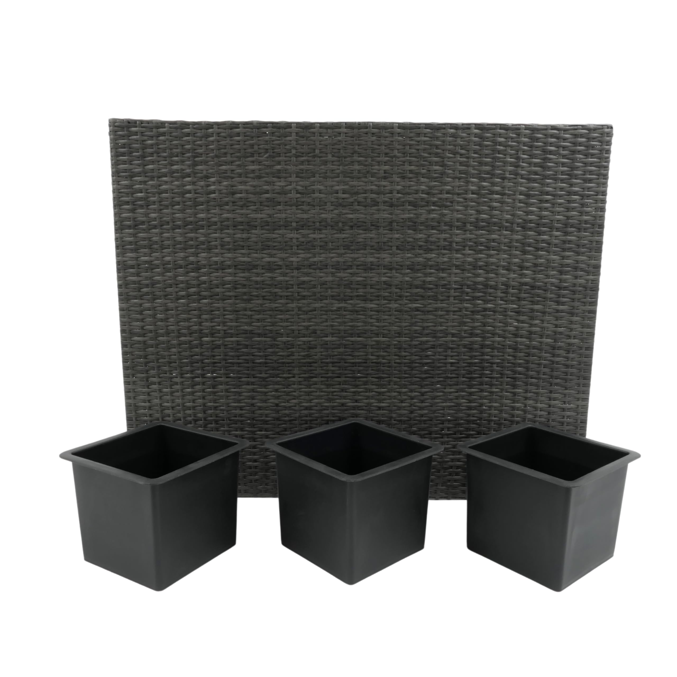 CB Home & Style Raumteiler XXL Bicolour Blumentopf Pflanzkübel Rattan Grau 100x80x30cm