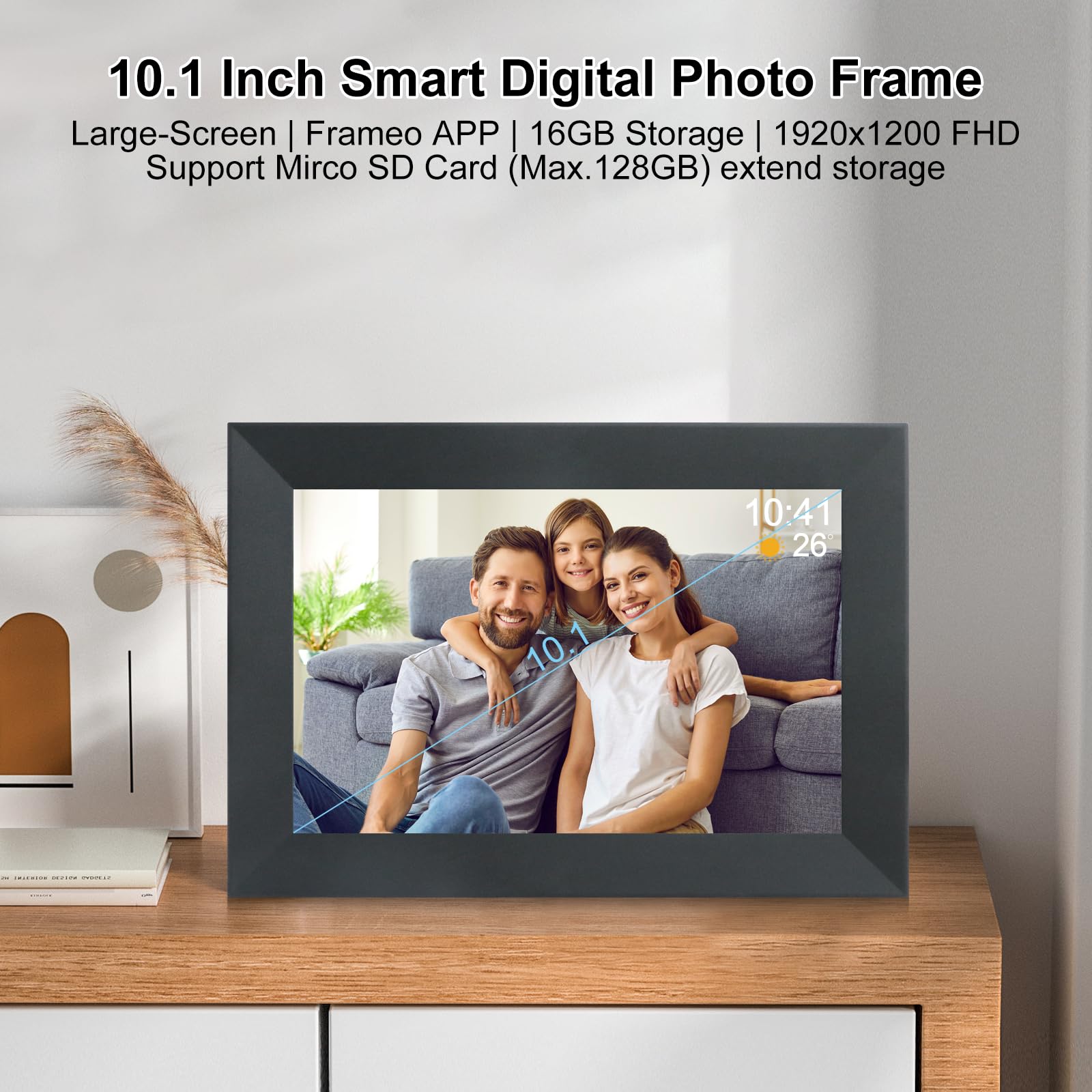 FRAMEO デジタルフォトフレーム 10.1インチ (1920*1200) Amazon | Frameo 10.1インチスマートWiFiデジタルフォトフレーム、1920