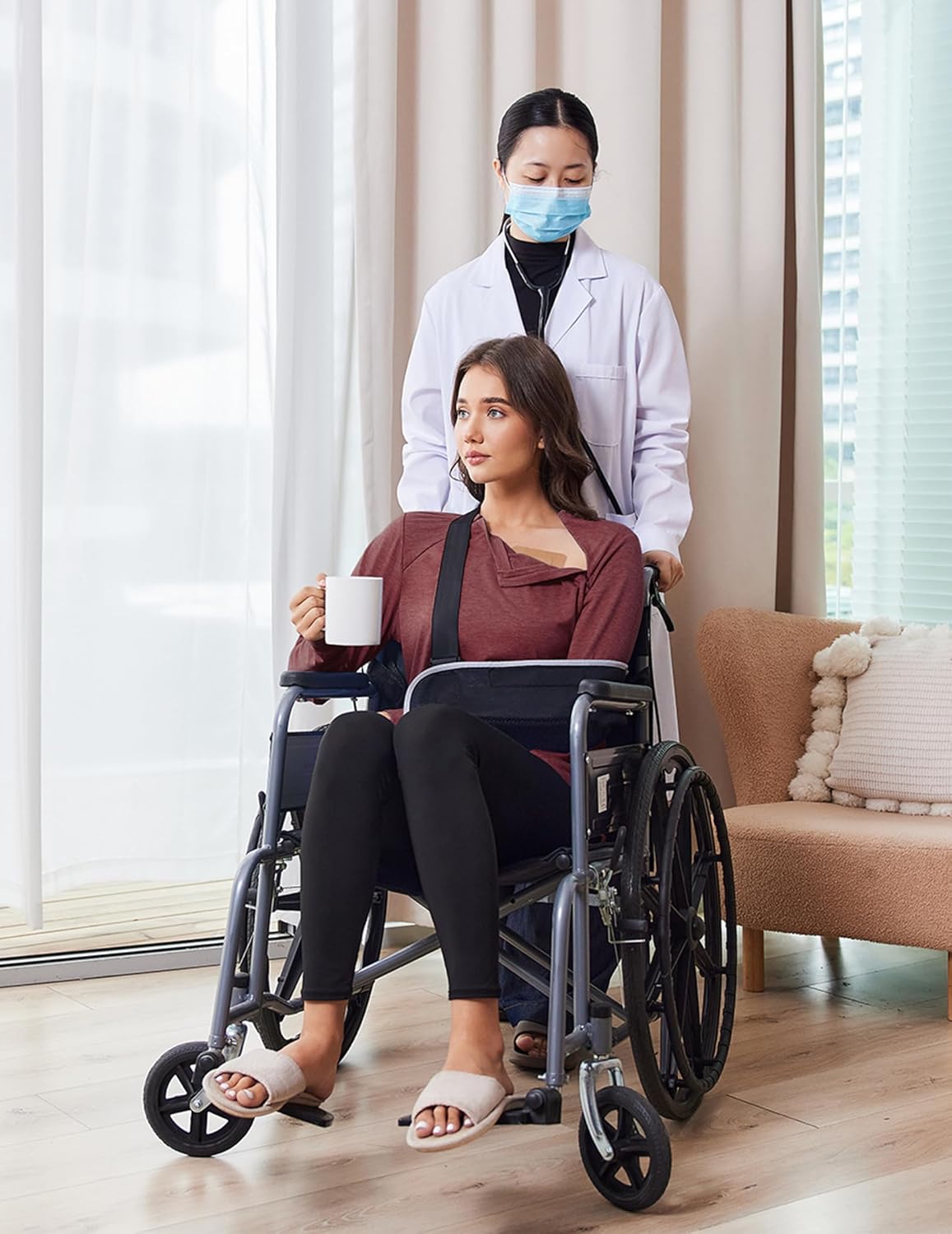 Deyeek Chemo Shirts for Port Access Women Long Sleeve Shoulder Post Surgery Shirt Dialysis Sweatshirts with Arm Zipper - Image 5