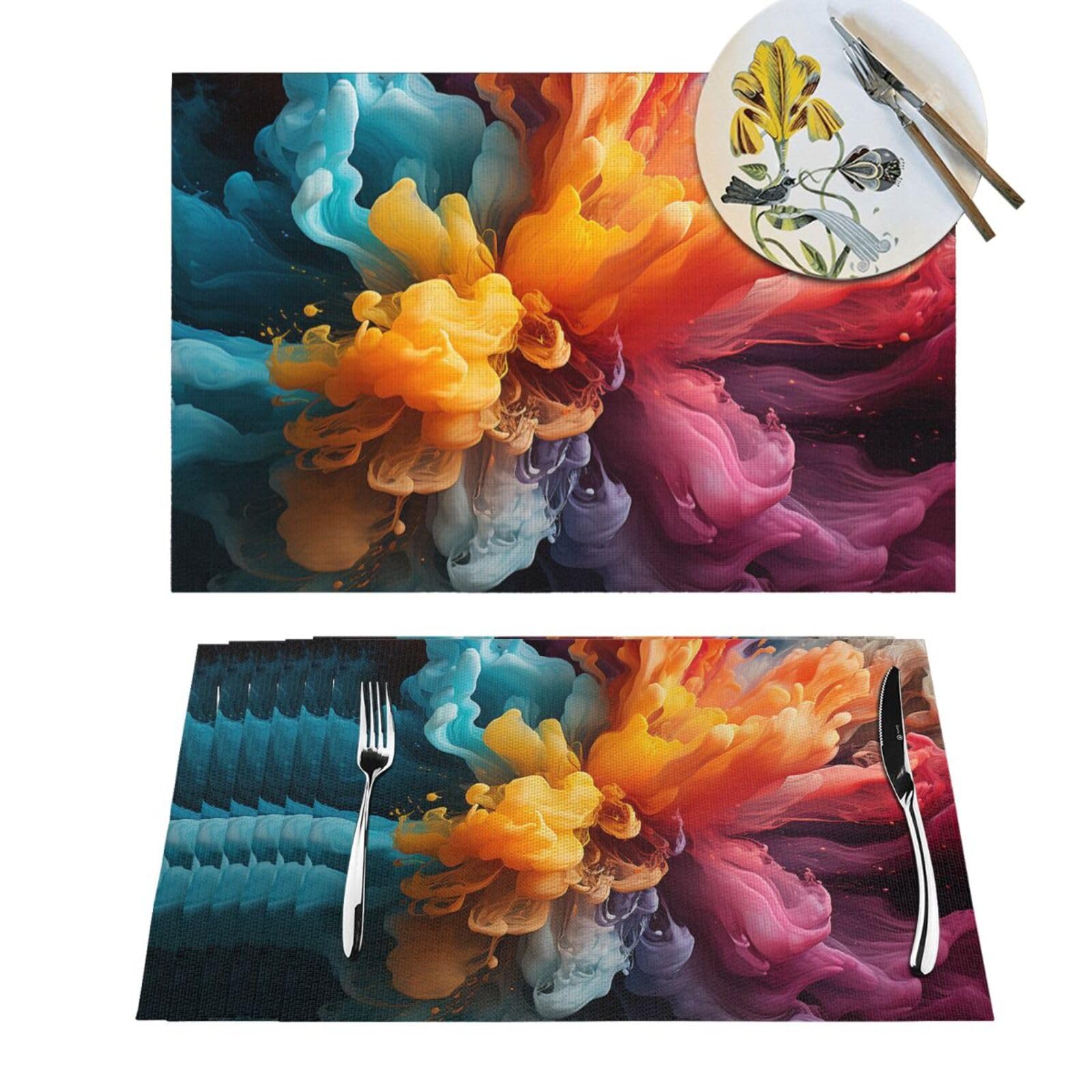 Sets de table colorés en PVC par 6 pour repas de fête et mariages