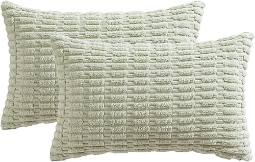 Vista 256 de MIULEE Pack of 2 Orange Corduroy Decorative Pillow Covers 20x20 Inch Soft Boho Striped Throw Pillow Covers Modern Farmhouse Home Decor for Halloween