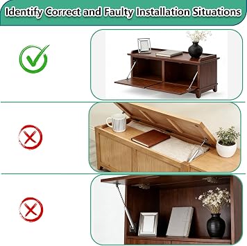100N Gas Spring Soft Close Hinges for Drop Down Door | 2-Pack, 22lb, Slow-Close, Cupboards, Desks, Drawers, Flap Doors