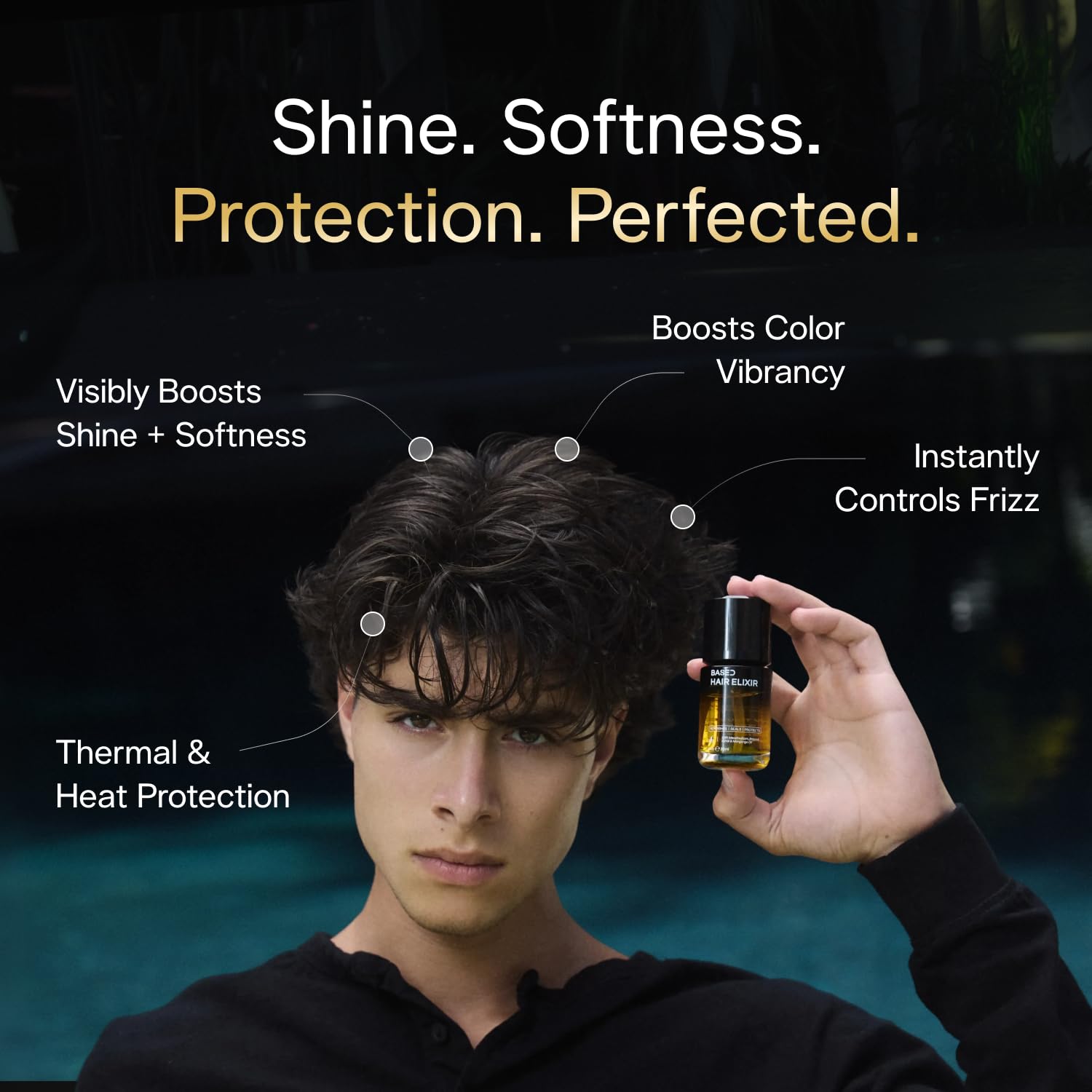 BASED Hair Elixir Weightless Shine Serum with Heat Protection