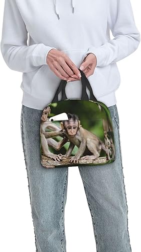 Miniatura 9 de PSVOD Cute Little Monkeys Lunch Bag, Reusable Portable Insulated Lunch Refrigerated Bag Suitable For WorkPicnic