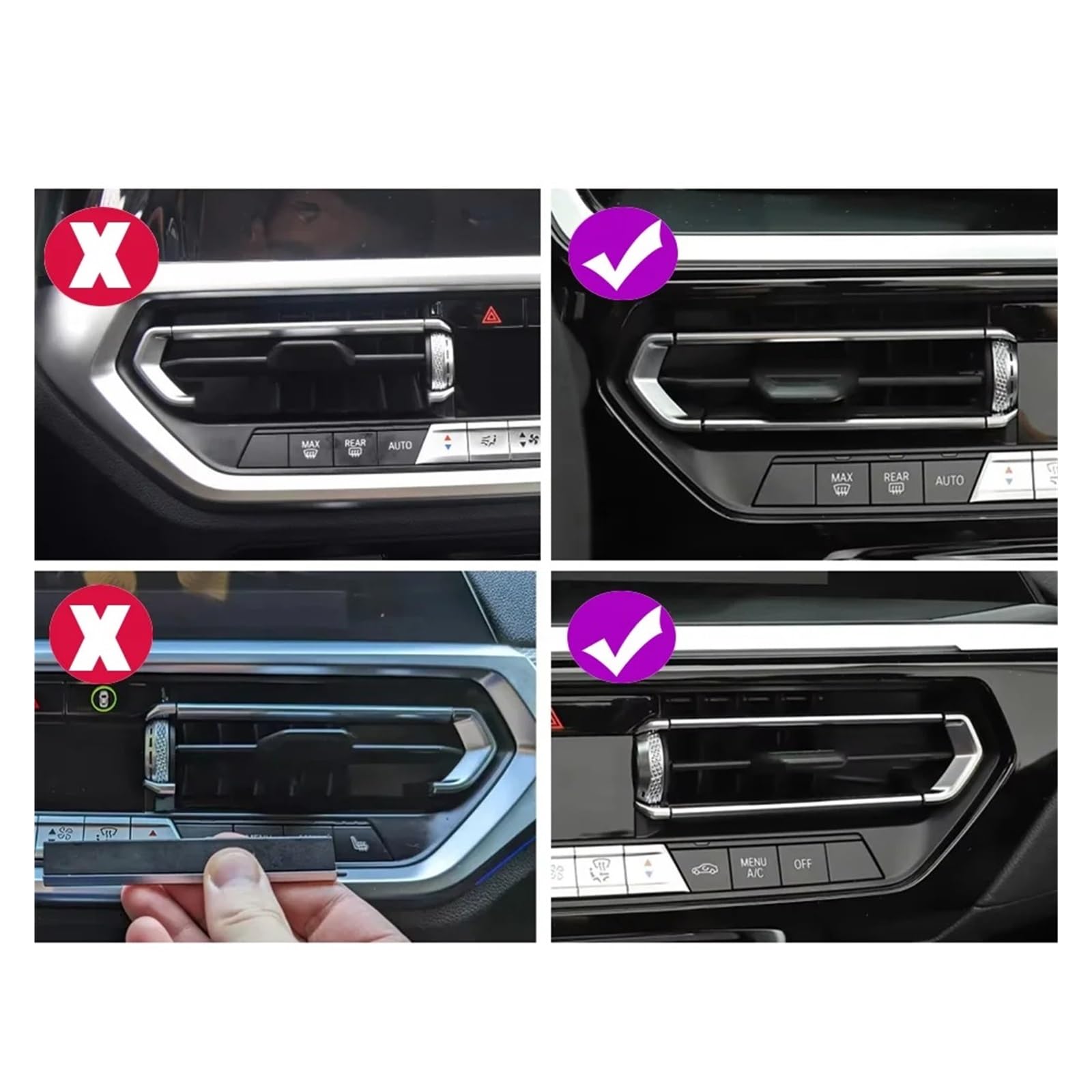 Auto Cruscotto Centrale Aria Condizionata AC Vent Uscita Griglia Kit Riparazione Per BMW 1 2 3 4 Z4 X3 X4 Serie F40 F44 G20 G26 G29 G01 G02 Copertura Bocchetta Aria Auto(One Set)