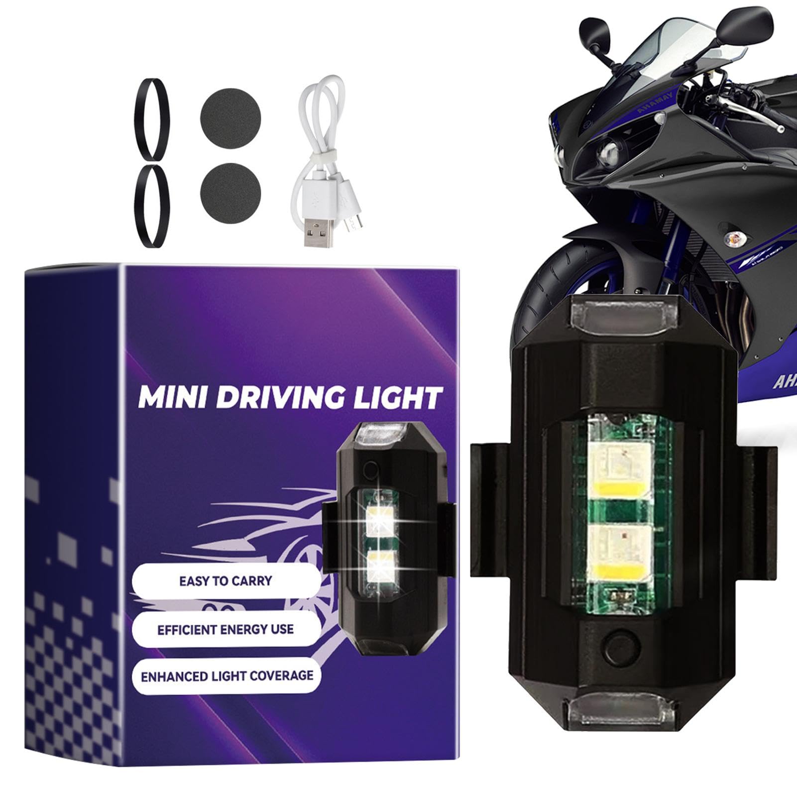 lampe LED pour moto, lampe rechargeable pour moto | Projecteur de pare-chocs de lumière de calandre LED pour moto,Lampe de nuit haute luminosité pour les déplacements domicile-travail et l'a