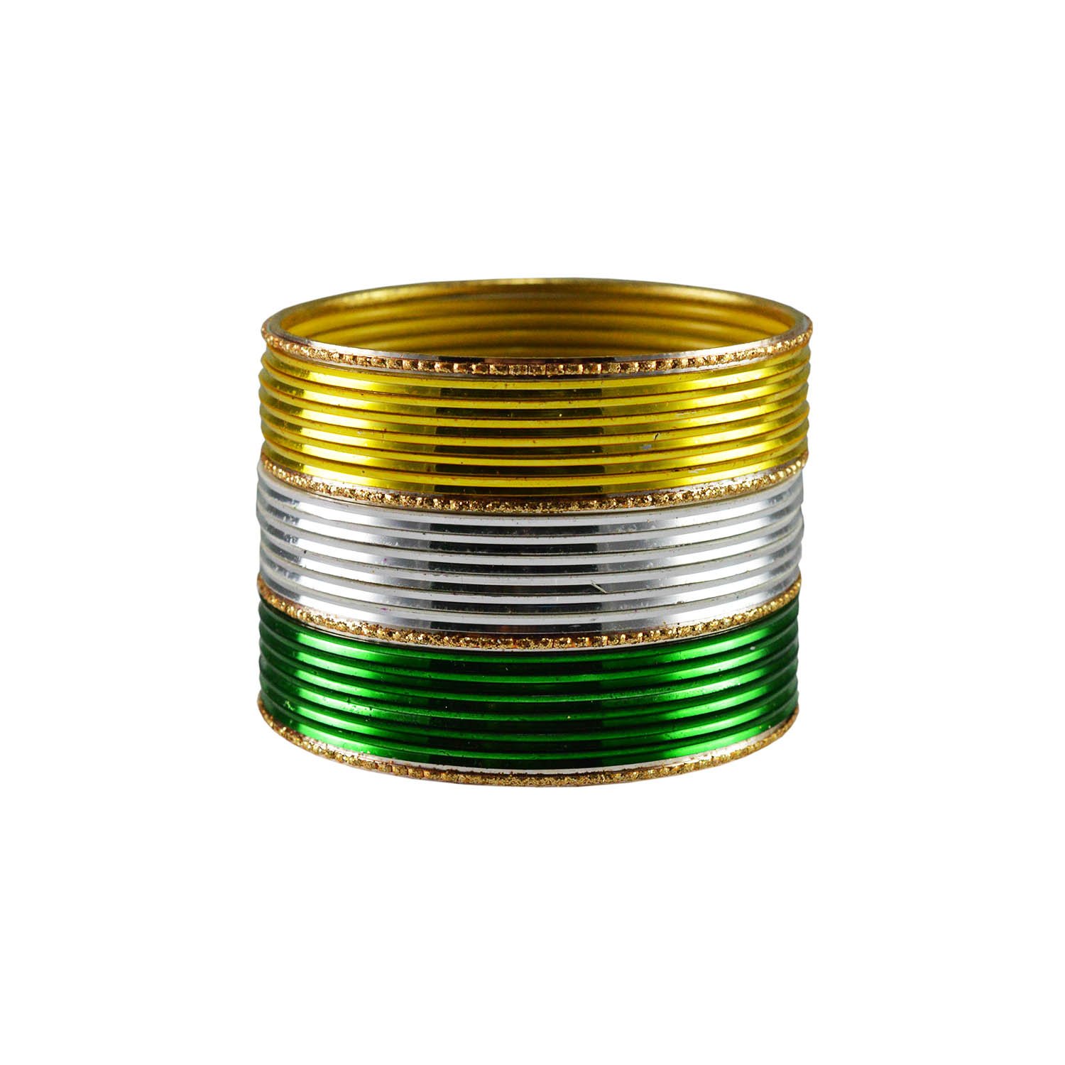 Designer Multi Plain Metal Tiranga Bangle from Vidhya Kangan Store