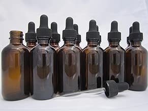 DropperStop 2oz Amber Glass Dropper Bottles (60mL) with Tapered Glass Droppers - Pack of 12 - coolthings.us