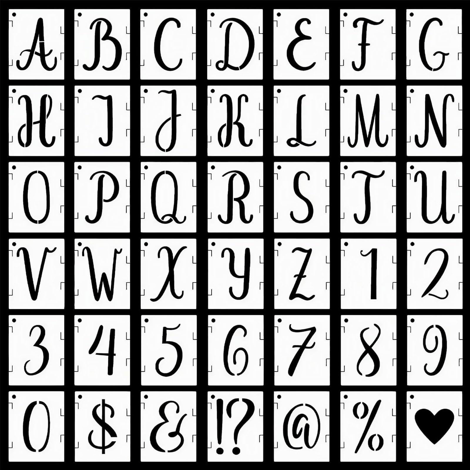 6 Inch Alphabet Stencils 42Pcs Letter and Number Stencils Reusable Spray Paint Plastic Letter and Number Templates for Painting on Wood,Wall,Fabric,Rock,Sign,DIY Art Projects (6INCH)