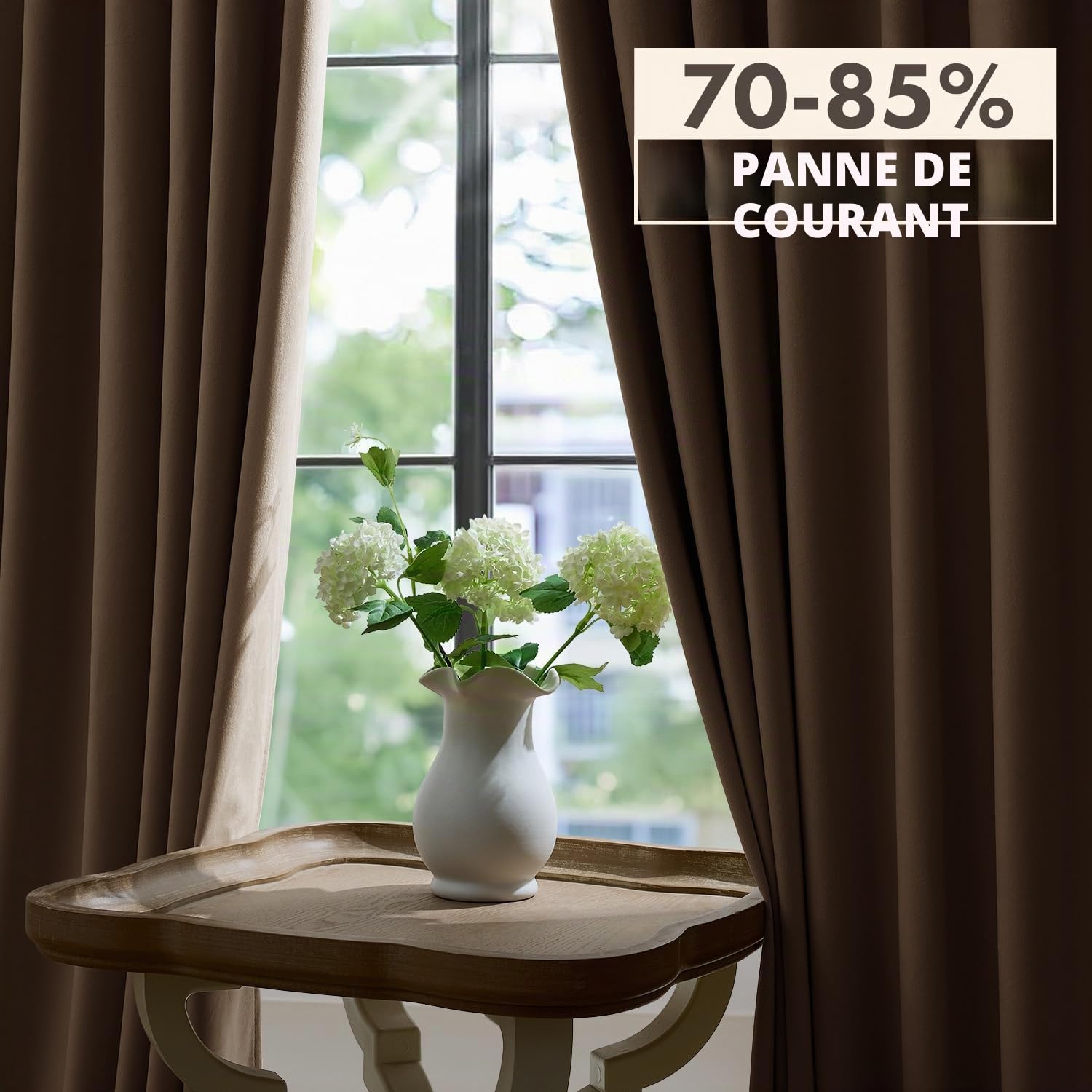 Woaboy Rideaux à Cordon Isolants en Velours 140x245 cm Beige | Rideaux Modernes Semi-Occultants pour Salon et Chambre à Coucher Rideau épais en Satin Thermique