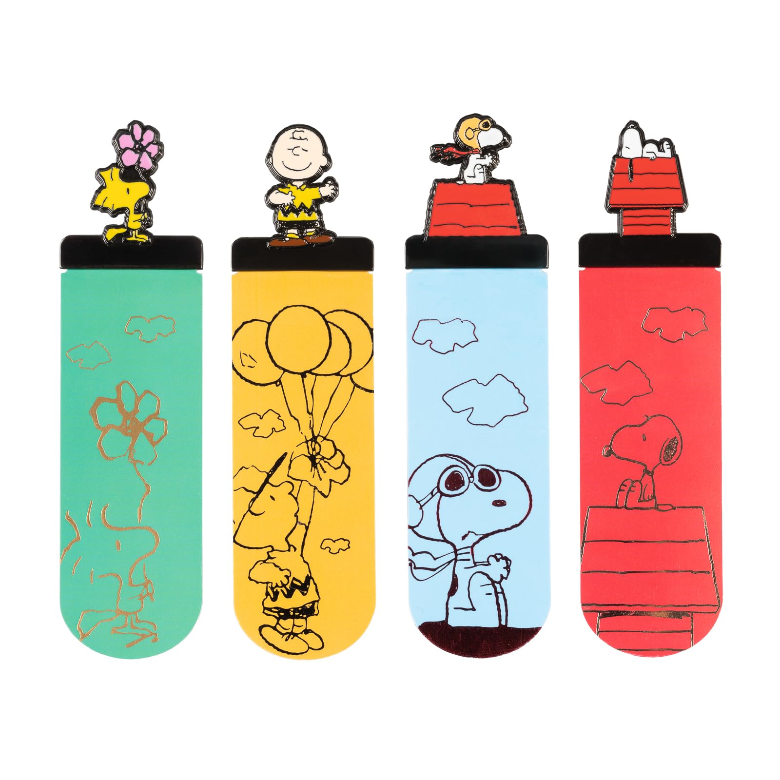 Grupo Erik Set of 4 Bookmarks - Snoopy Gifts for Dog Lovers | Peanuts Snoopy, Doghouse, Charlie Brown, Woodstock | Book Gifts for Book Lovers Under 15 Pounds