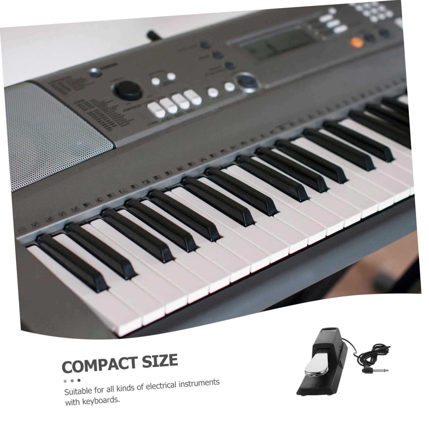 Totority Digital Piano Sustain Foot Pedal Keyboard Pedal Alloy Construction Non-slip Expressive for Piano Keyboards Random Style