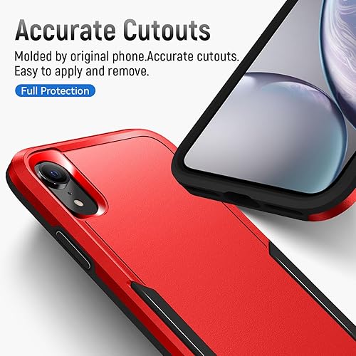 Miniatura 5 de Funda para iPhone XR con protección de pantalla resistente a prueba de golpes y arañazos Funda para iPhone XR-Rojo