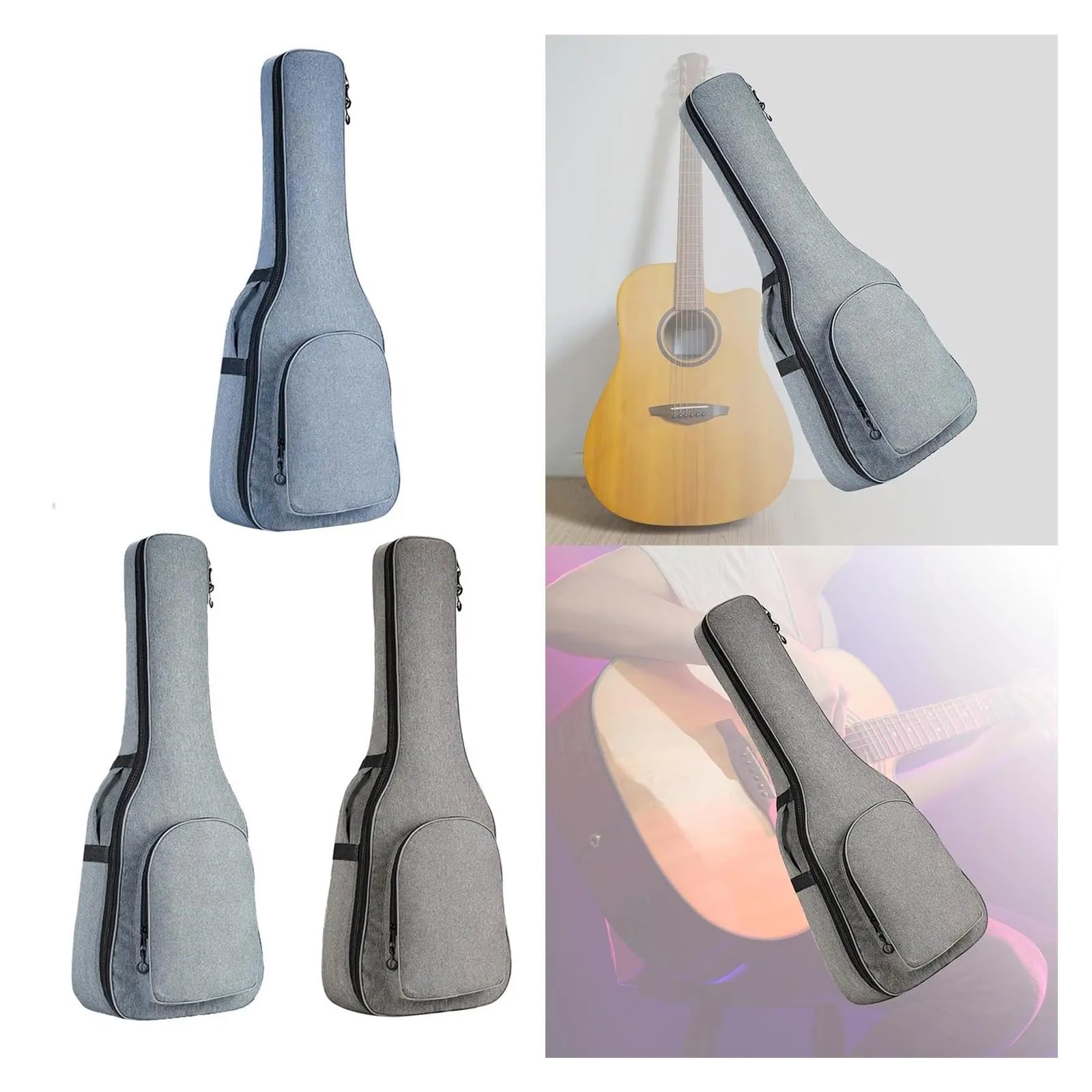 Custodia impermeabile for chitarra da 41 pollici, supporto for accessori acustici ed elettrici Per Chitarra(Grey)