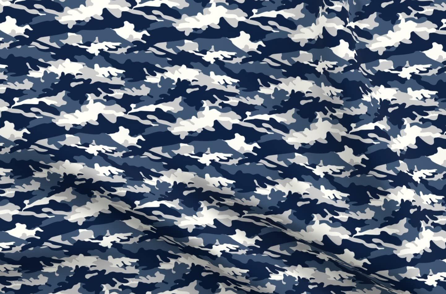 Spoonflower Fabric - Camouflage Camo Blue Grey Navy Army Printed on Upholstery Velvet Fabric Fat Quarter - Upholstery Home Decor Bottomweight Apparel
