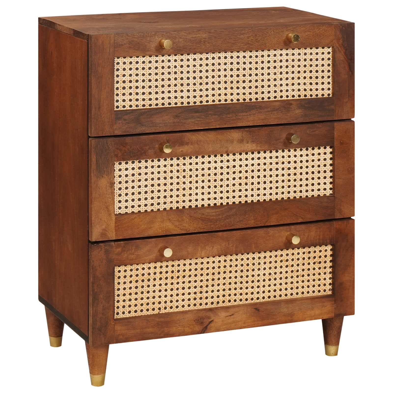 Set di 2 credenze 60 x 33,5 x 75 cm in legno massello di mango marrone
