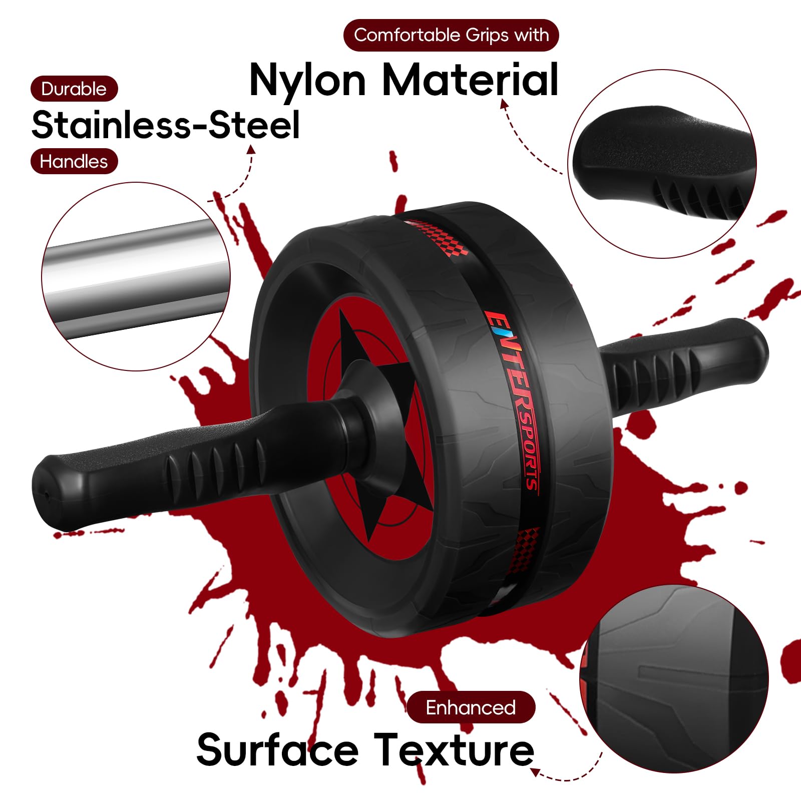 Ab Roller Wheel for Abs Workout - Abdominal Exercise Equipment with 2 Knee Pads for Home Gym, Core Strength Training, Fitness Equipment for Men & Women