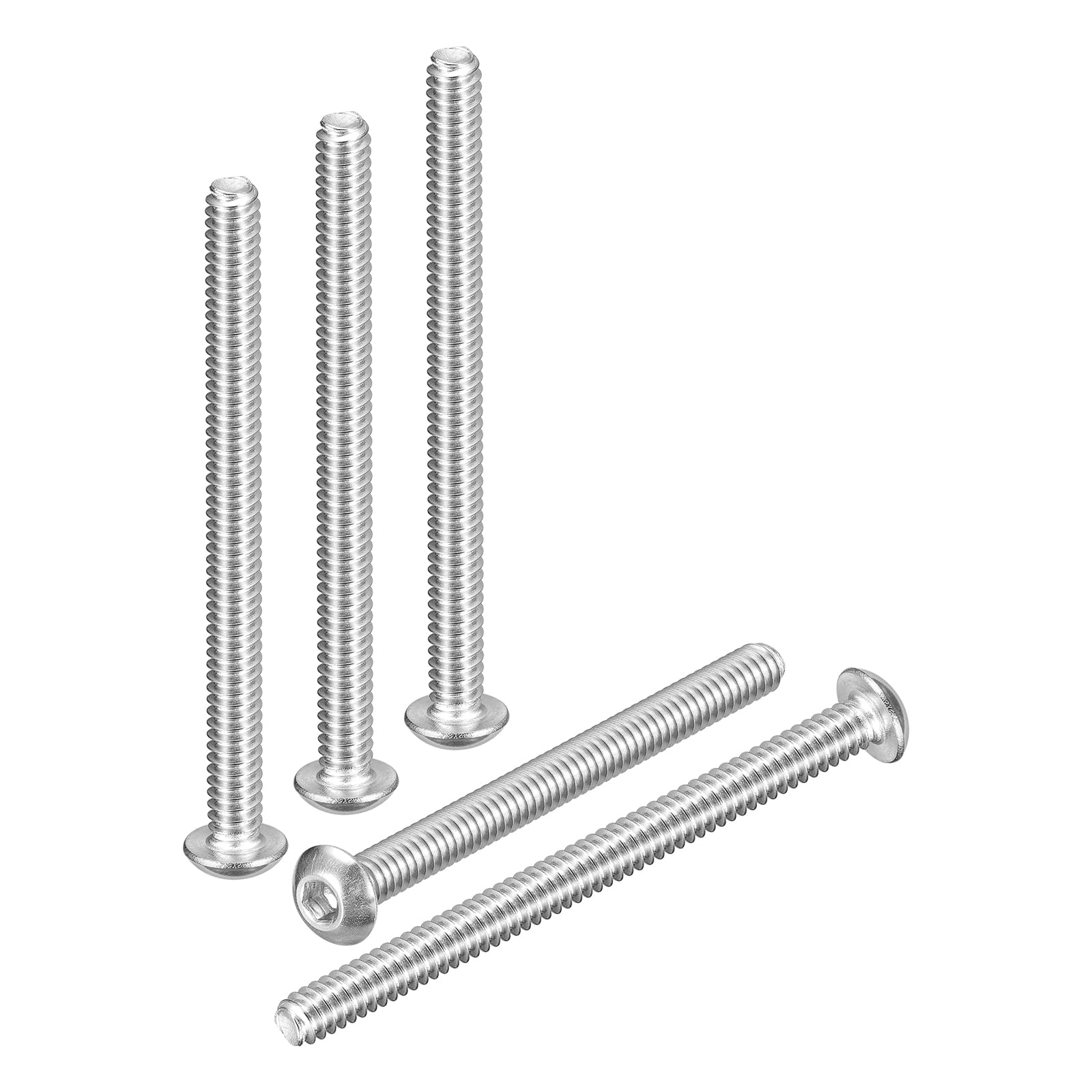 DTGN #10-24x2" Button Head Socket Cap Screw 50Pcs 304 SS Whitewashed — image 1