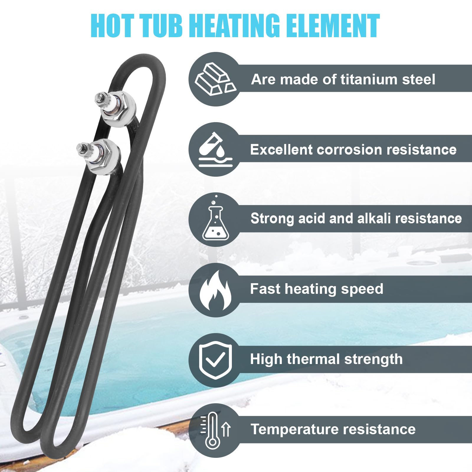 Elemento calentador de bañera de hidromasaje de acero inoxidable 316 de 4 kw 240 V para calentador de balboa