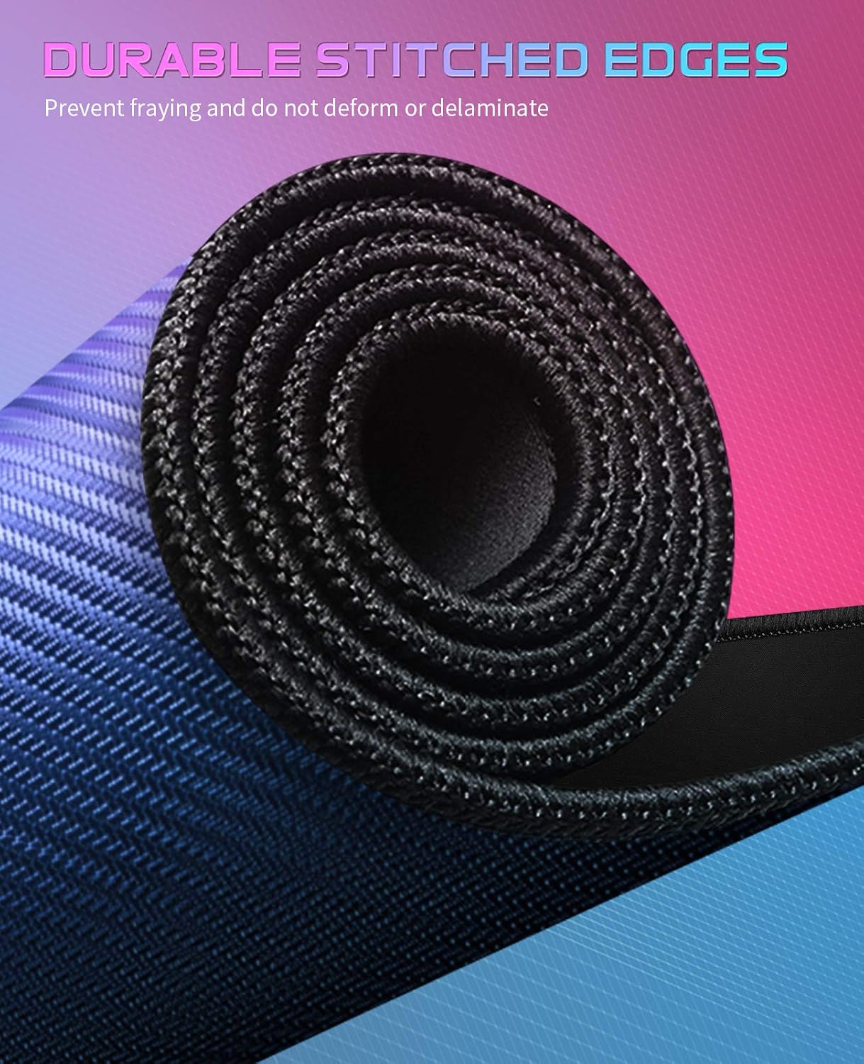 UtechSmart Gaming Mouse Pad Extended Large Mousepad with Superior Micro-Weave Cloth, Waterproof Keyboard Pad with Stitched Edges, Non-Slip Base, 31.5 x 11.8 inch, XL, Black