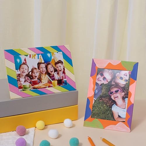 Miniatura 6 de Meonua Marcos de fotos de papel de 4 x 6, marco de fotos de cartón con caballete, marcos de papel de pie a granel para bricolaje, manualidades,