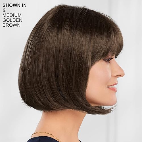 Miniatura 3 de Paula Young Anastasia - Peluca monofilamento estilo Bob con corona de aspecto natural y flequillo coquetotonos multitonales de rubio, plateado,