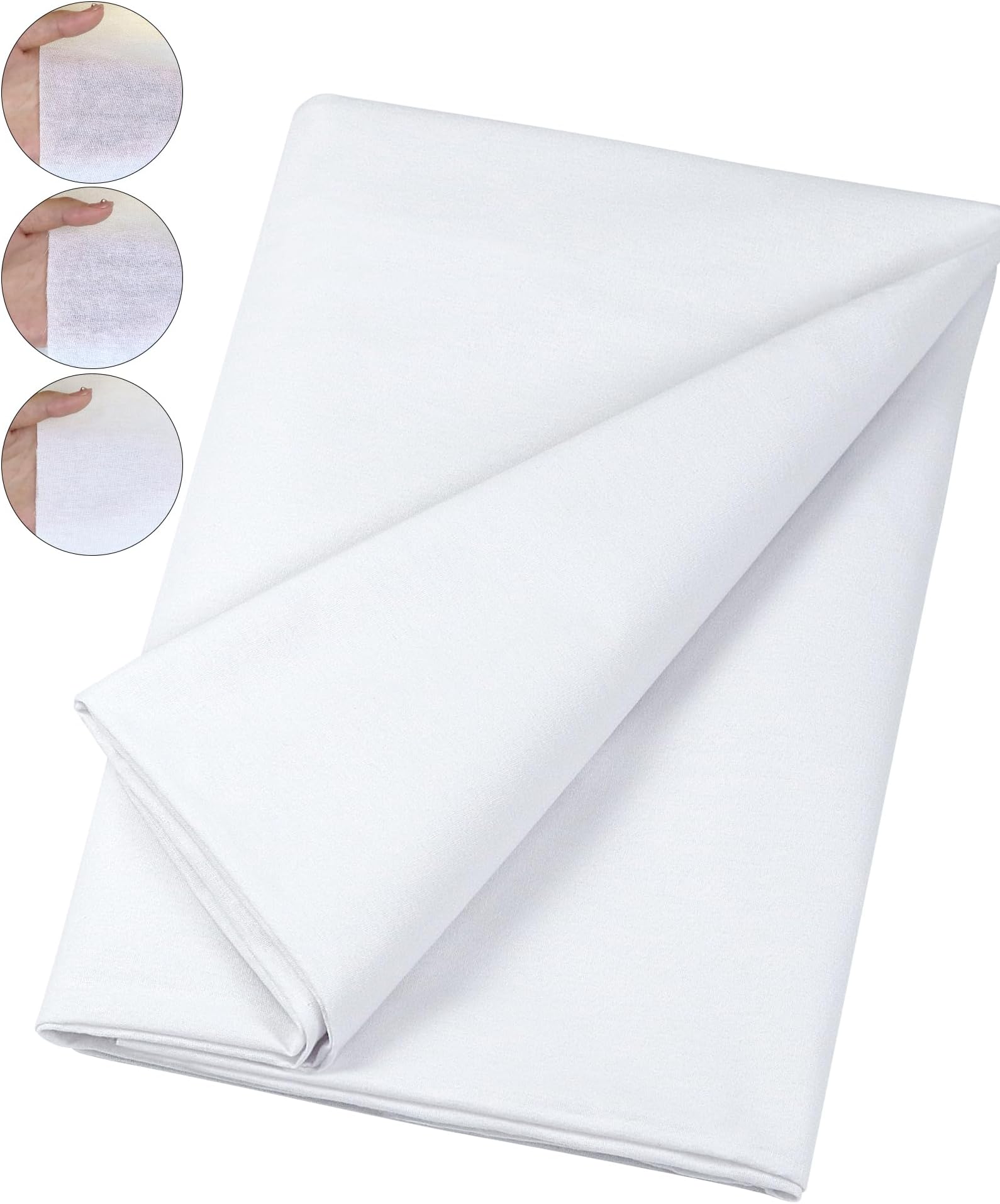 Woven Cotton Iron-On Fusible Interfacing: 44 inch X 2 Yards White Medium Weight 100% Cotton Single-Sided Interfacing for t-Shirt Quilts Blouses Dress Shirts Collars DIY Crafts Supplies
