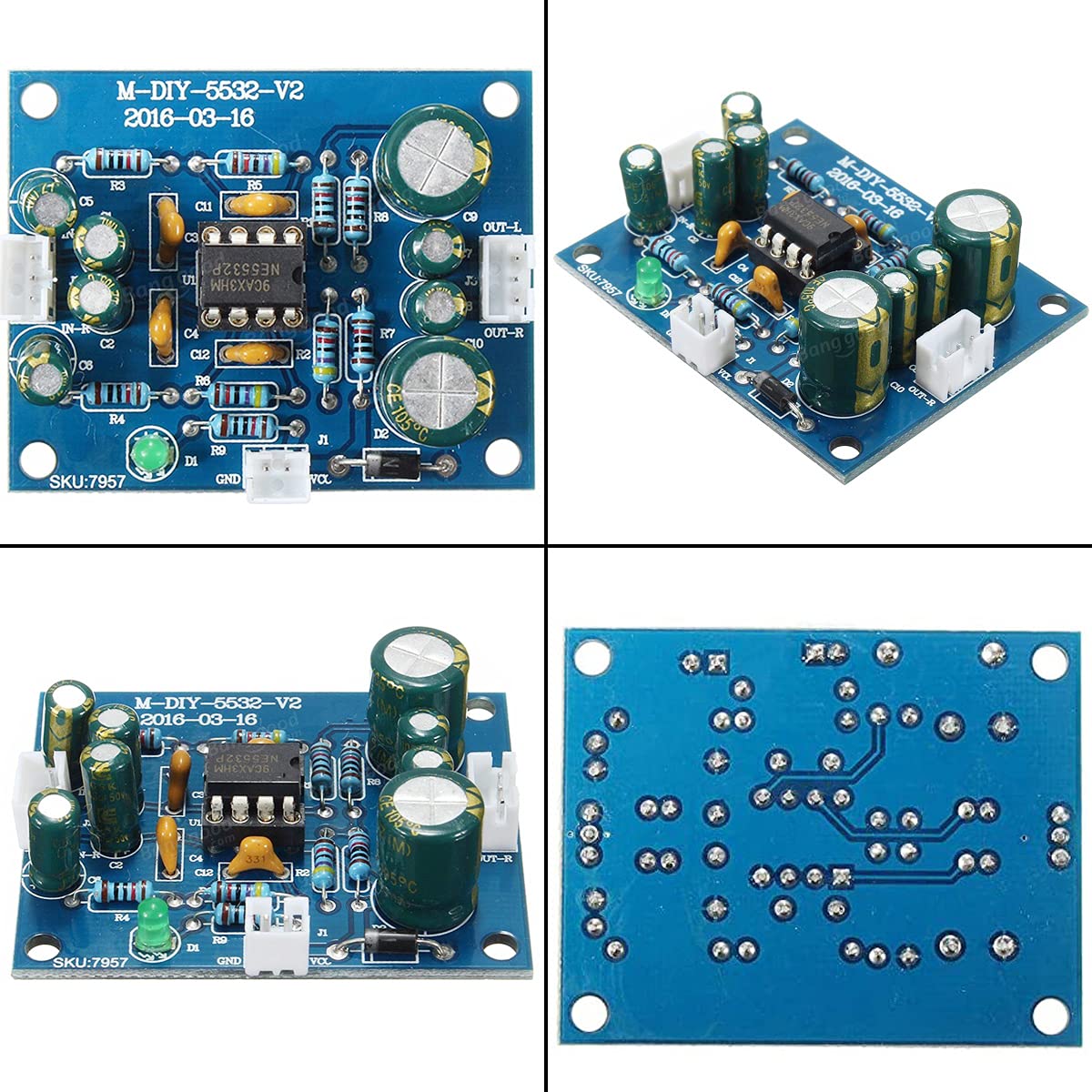 NE5532 Scheda preamplificatore Op DC12V-35V con cavo 28 awg per Bluetooth