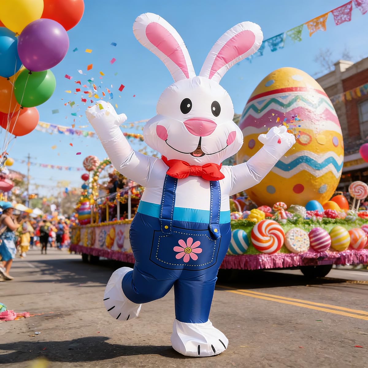 JASHKE Disfraz Inflable de Conejo Adulto Disfraces Conejo de Pascua Disfraces Conejos hinchables Traje Inflable para Pascua