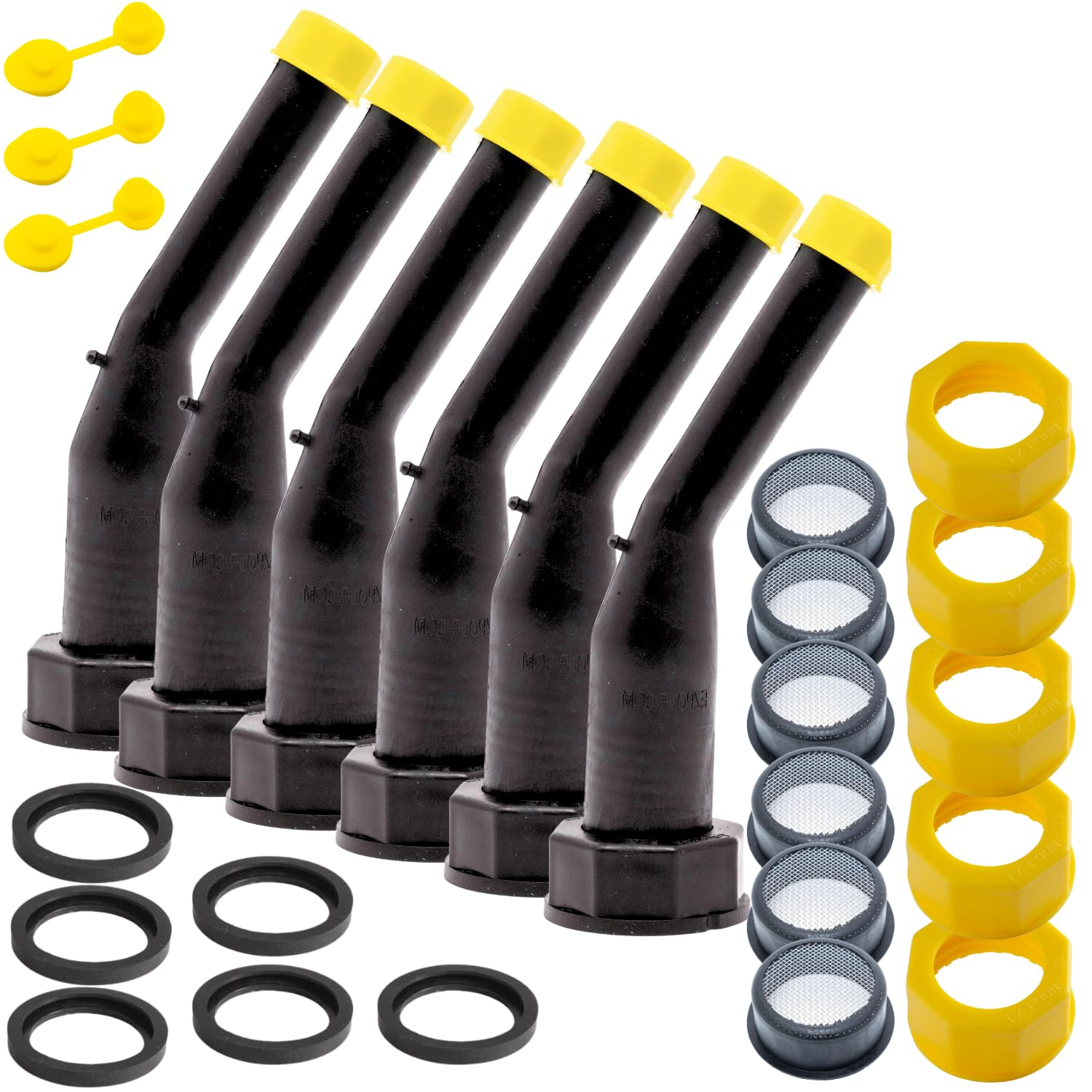 EZ-POUR® Rigid Replacement Spout &amp; Vent Kit, Multi-Purpose Spout, Pack of 6