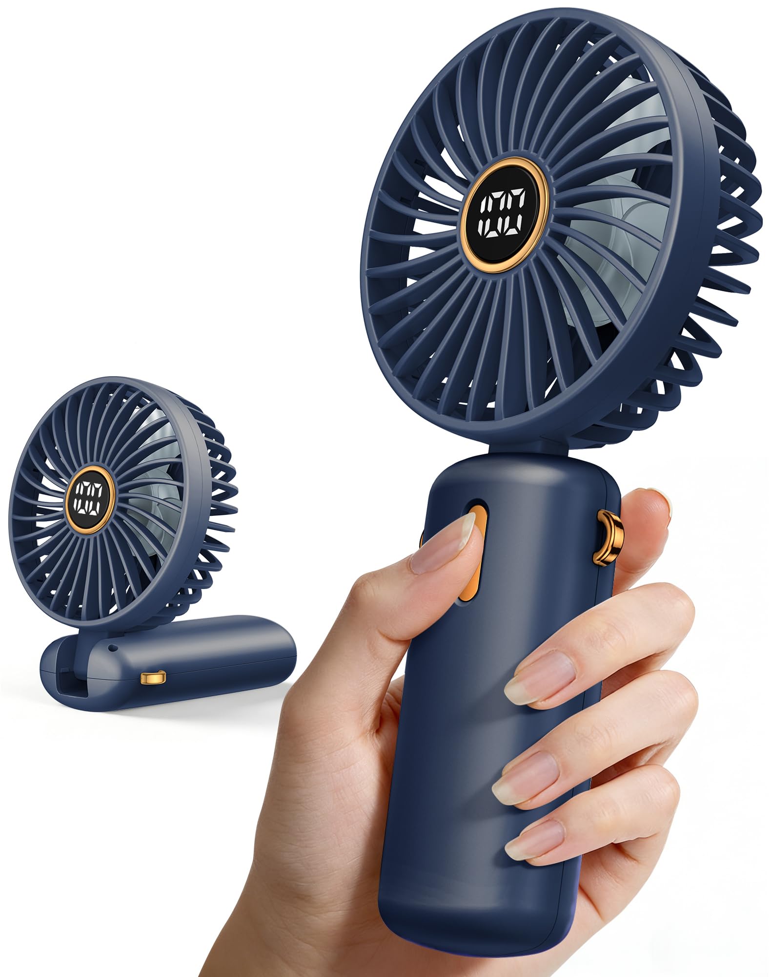 Ventilatore Portatile Mini USB Ricaricabile - Potente Batteria Portable Fan Silenzioso Piccolo Ventilatori Mano Tascabile Ventola Portatili Hand Held Miniventilatore da Borsetta Viso Viaggio Passeggio