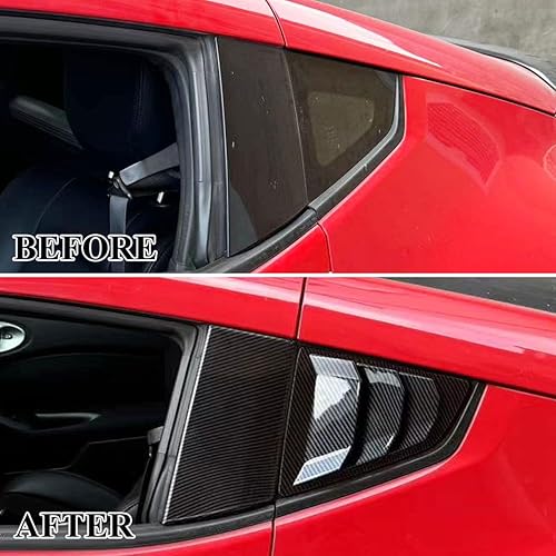 Miniatura 4 de Persianas Tipo Louver para Ventana Lateral Estilo Fibra de Carbono Cubiertas de Ventilación de Aire para Nissan 370Z