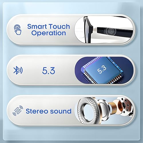 Miniatura 4 de Lentes inteligentes Bluetooth para auriculares inalámbricos inteligentes, lentes de sol para hombres y mujeres, micrófono integrado y altavoces de