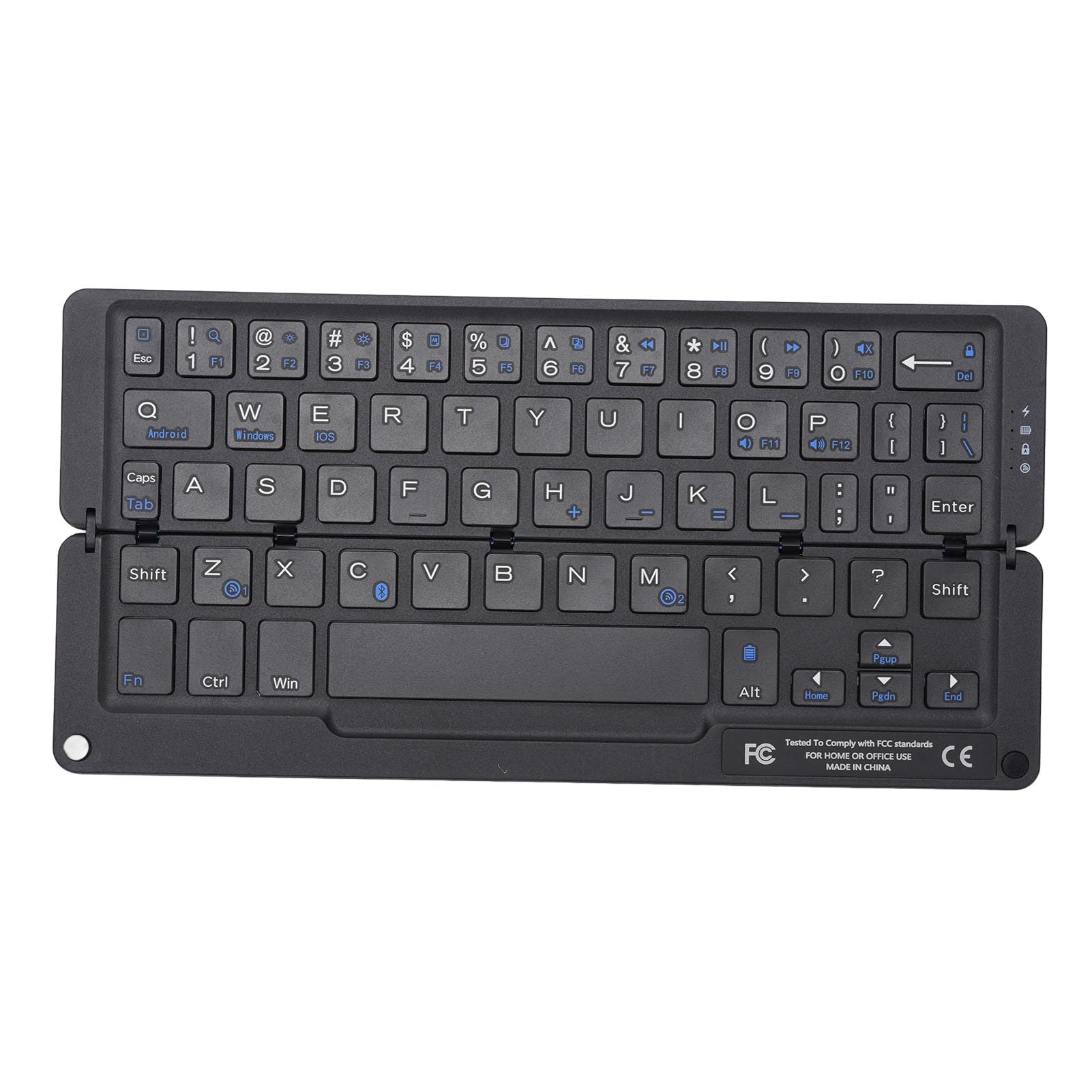Dpofirs Foldable Bluetooth Keyboard, Portable Folding Wireless Keyboard with Magnetic Stand, Quiet Pocket Travel Keyboards for Tablet Phone Computer