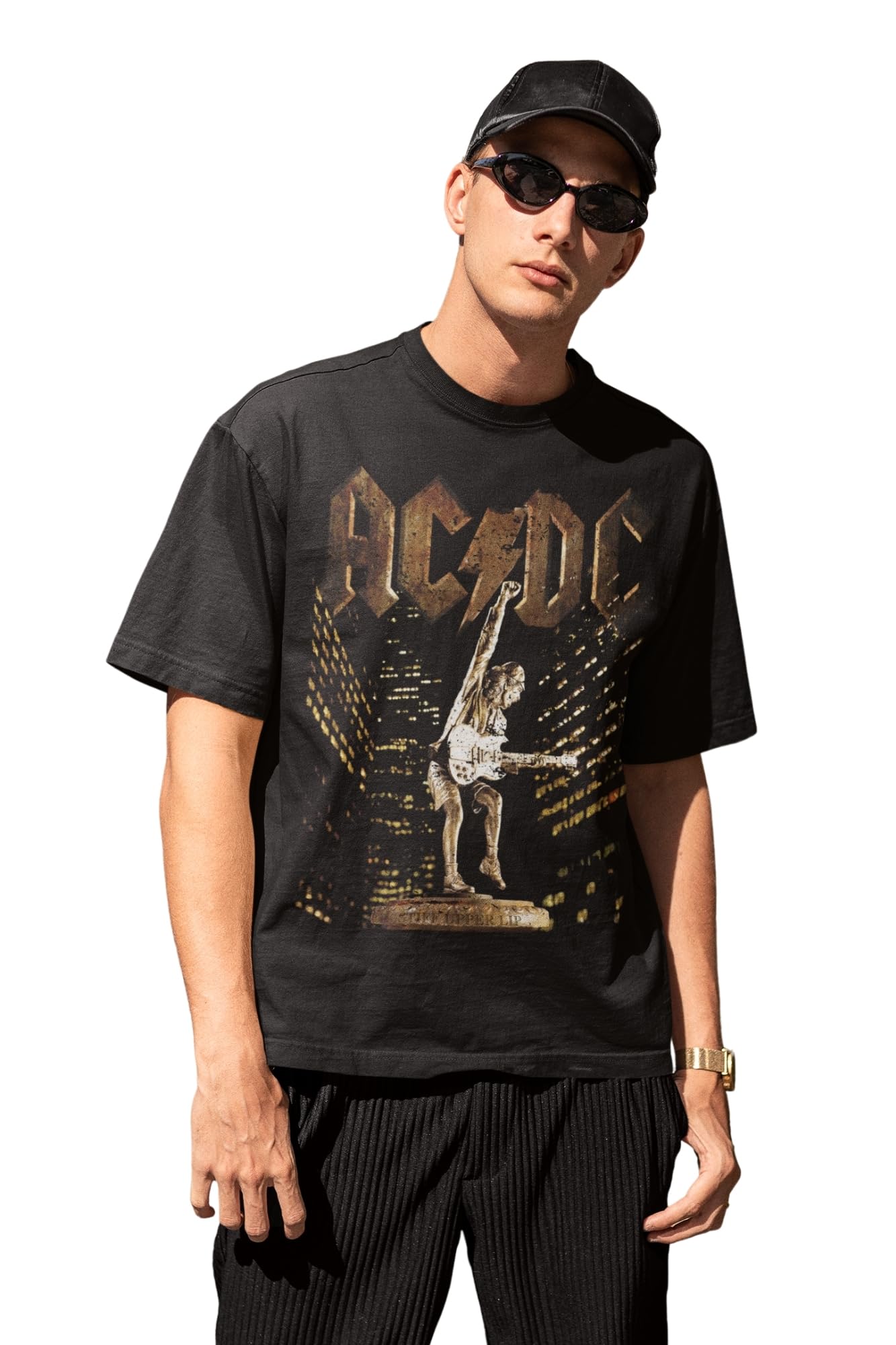 captcha Men's Oversized Tshirt in Black Color - ACDC Rockstar-picture-19
