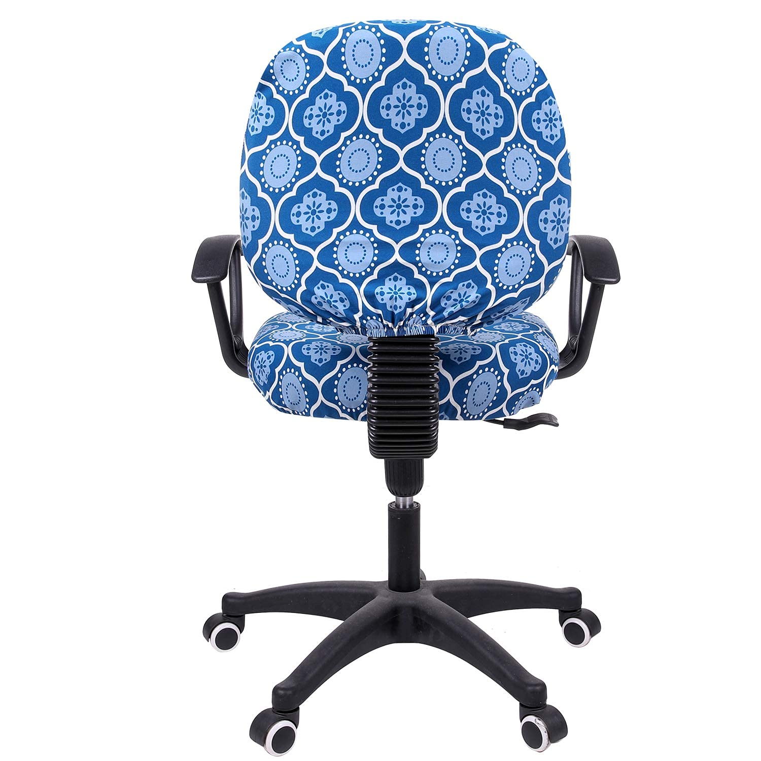 Fodera Elastica Per Sedia Ufficio – Stampa Geometrica, Candyorange, Taglia L, Lavabile - 2