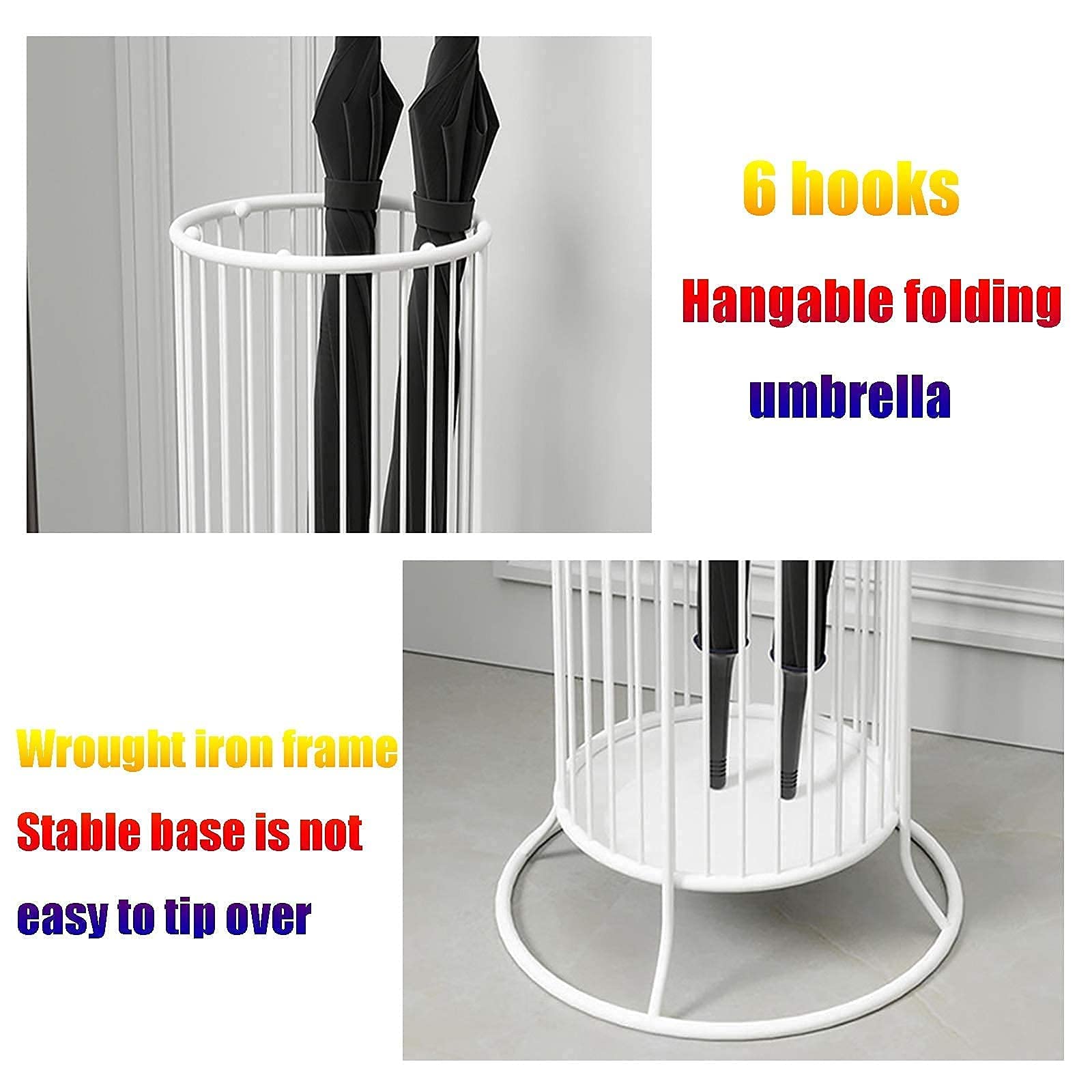 Soporte para Paraguas - Cubo de Metal para un Almacenamiento Estable y Duradero - Gran Capacidad para Uso doméstico y de Oficina.