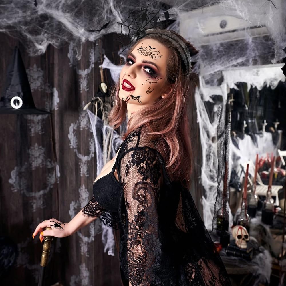 Kit Copricapo Ragno Di Halloween - Fascia Con Ragnatela E Accessori - Per Feste E Travestimenti - Foto 4