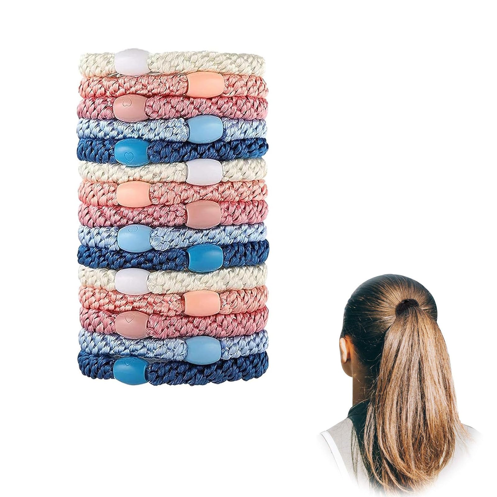 Kknekki Hair Bobbles Original, Pack of 15, Multicoloured, Hair Tie