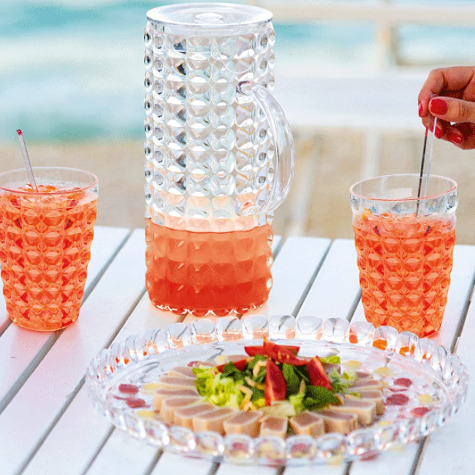 Foodservice Vassoio Vassoi rotondi Vassoi da porzione Piatti trasparenti Vassoi multiuso Piatti multiuso Bellissimo arredamento for la casa for tutte le occasioni per Feste, Tavolo, Cucina