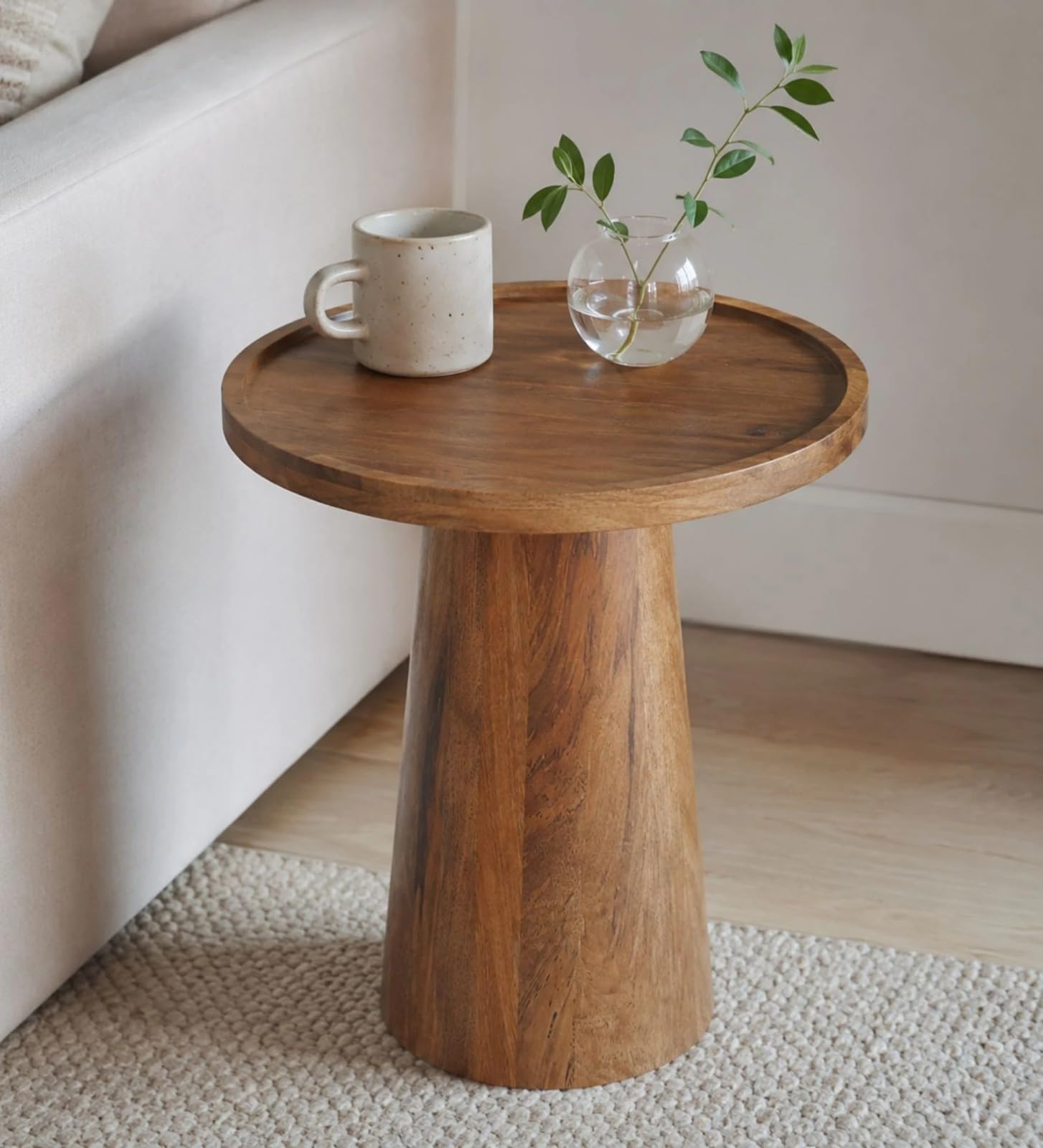 Desert Wood ATS Natural Mango Wood Foldable Coffee Table for Living Room Wooden Center Table Space Saving Furniture Rustic Home Decor Compact Folding Tea Table with Natural Finish-image-43