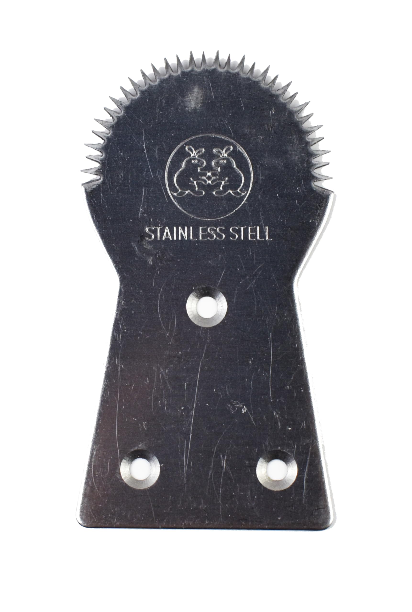 Stainless Steel Coconut Scraper Tool, Manual Grater with Serrated Blade for Fresh Coconut, Grinder Blade for Meat Removal for Thai Recipes (Double Rabbit- Uneven Teeth)