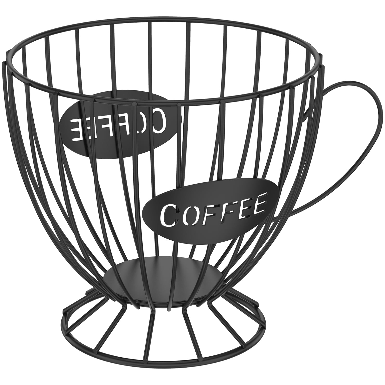 Mug-Shaped Coffee Pod Storage Basket Metal Coffee Pod Holder Large Capacity Coffee Capsule Storage Organizer Coffee Bar Counter Organizer Coffee