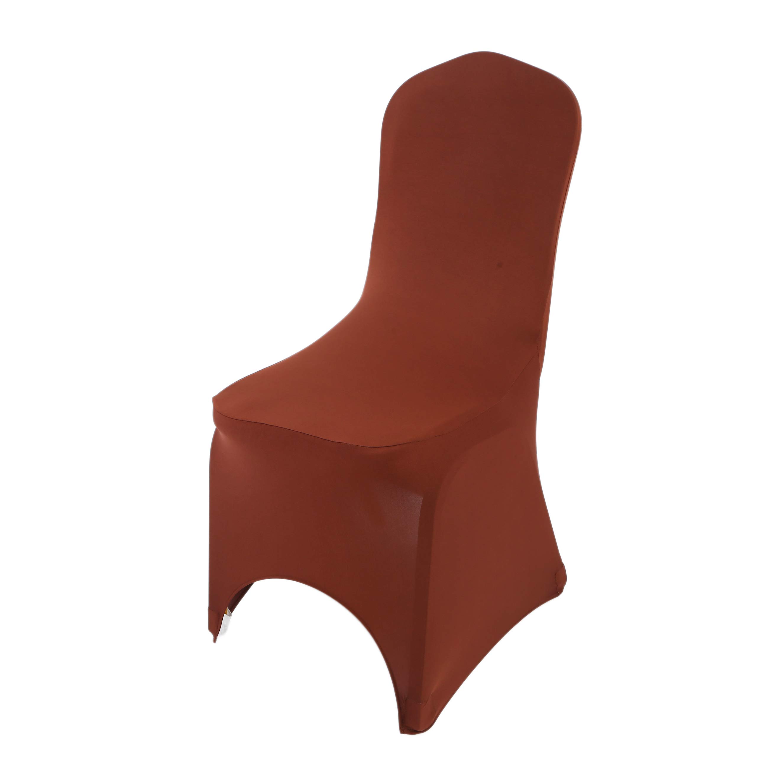 Chair Covers Spandex Universal Slipcovers Dining Chair Cover Wedding Banquet Party Arched Front (Brown, 20)