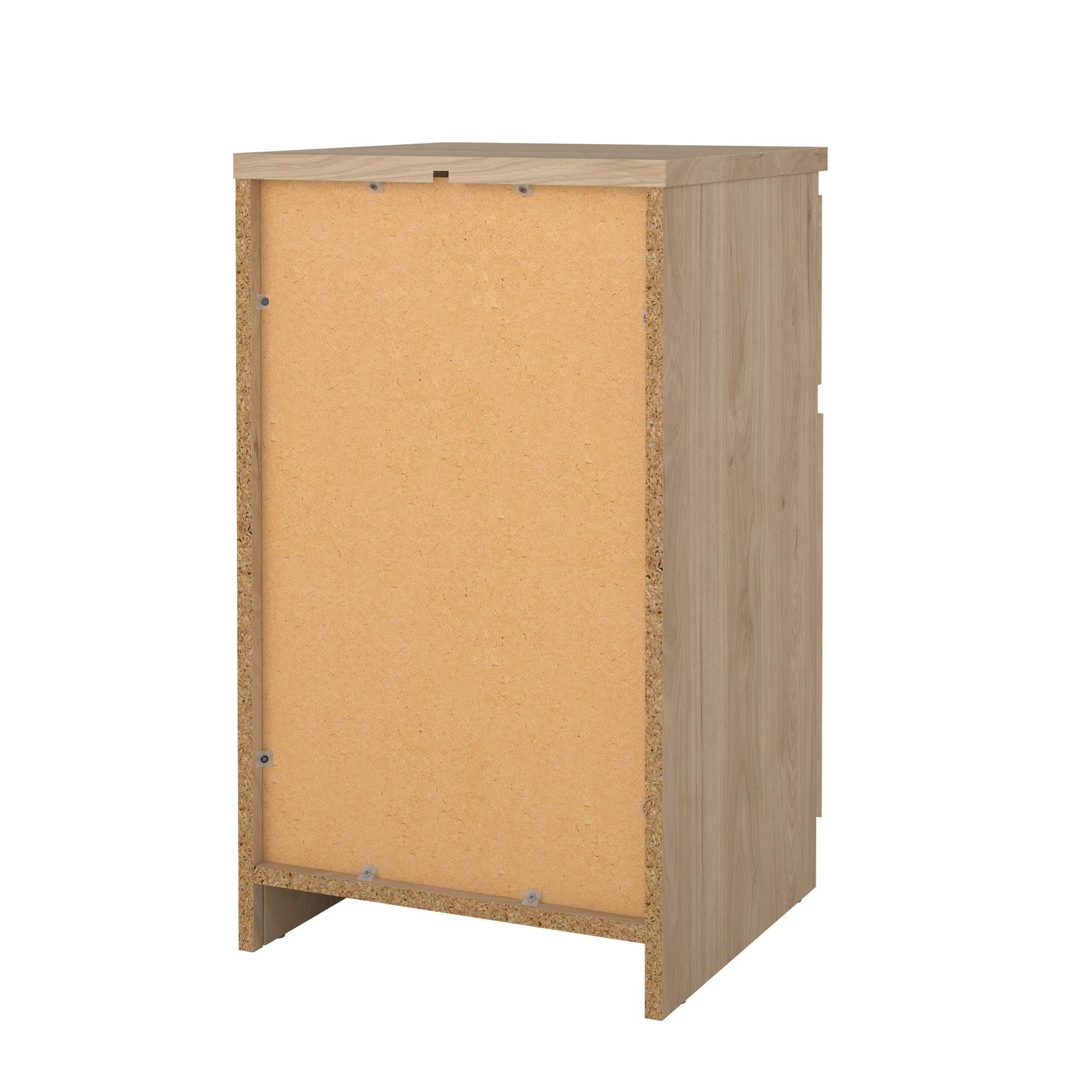 Juego de 2 Mesitas de Noche, Mesas Auxiliares SIL Oak con 1 Puerta y 1 Cajón,Color Jackson Hickory, 41 x 40 x 70 cm