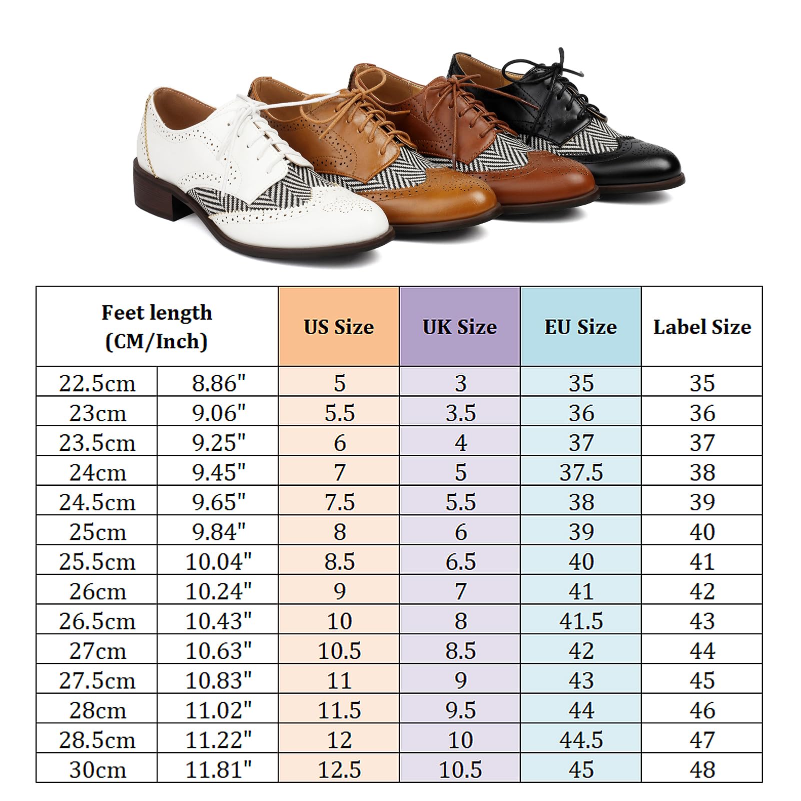 Unisexo Oxford Zapatos Mujer Two Tone Perforated Wingtip Brogue