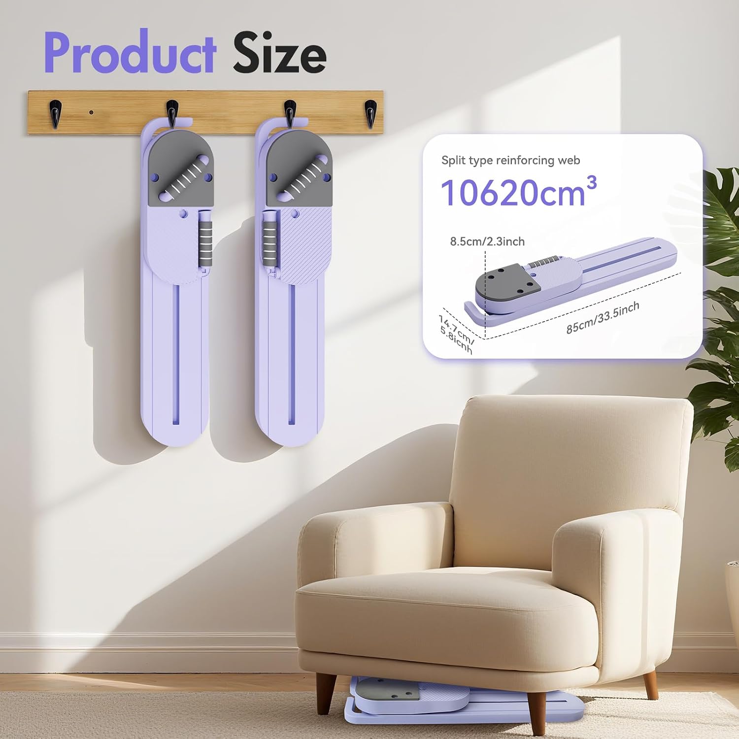 SurRack Small Pilates Board, Upgrad Pilates Reformer Machine, 7-in-1 Multifunction Abdominal Fitness Board for Home Workout Equipment, Portable Reformer Machine for Full Body Workout, Purple