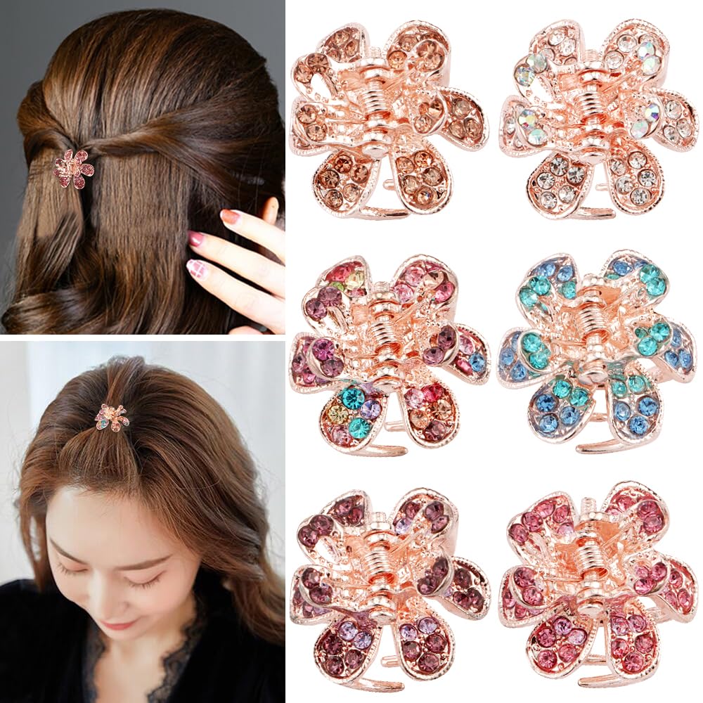 Amazon.com : Mini Metal Hair Clips with Rhinestone Crystals for