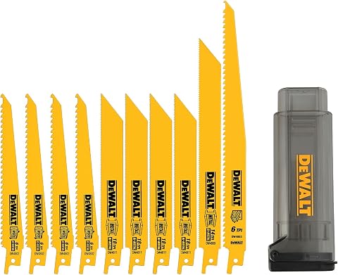 DEWALT Reciprocating Saw Blades, 10 Piece Bi-Metal Combin...
